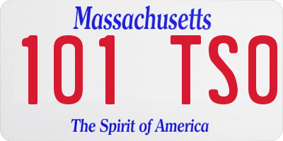 MA license plate 101TS0