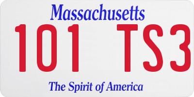 MA license plate 101TS3