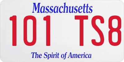 MA license plate 101TS8