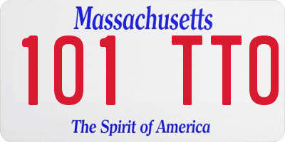 MA license plate 101TT0