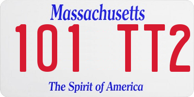 MA license plate 101TT2