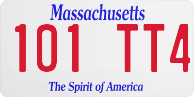 MA license plate 101TT4