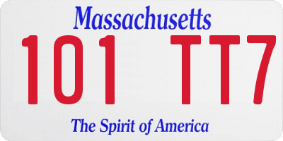 MA license plate 101TT7