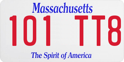 MA license plate 101TT8