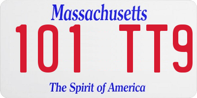 MA license plate 101TT9