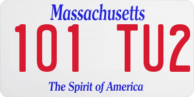 MA license plate 101TU2