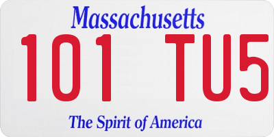 MA license plate 101TU5