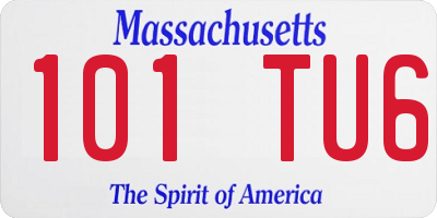 MA license plate 101TU6