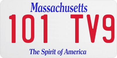 MA license plate 101TV9