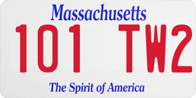 MA license plate 101TW2