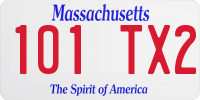 MA license plate 101TX2