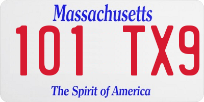 MA license plate 101TX9