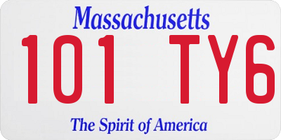 MA license plate 101TY6