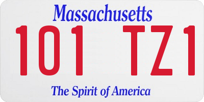 MA license plate 101TZ1