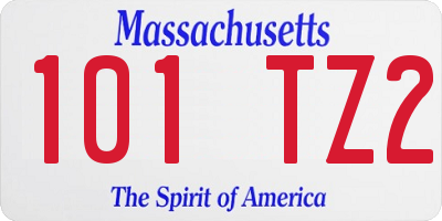 MA license plate 101TZ2