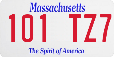 MA license plate 101TZ7