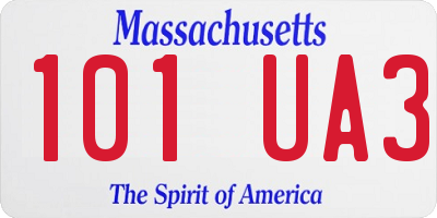MA license plate 101UA3