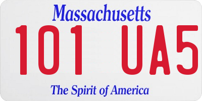 MA license plate 101UA5