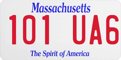 MA license plate 101UA6