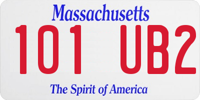 MA license plate 101UB2
