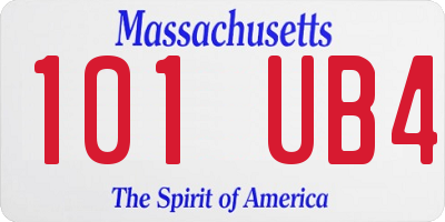 MA license plate 101UB4