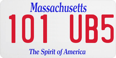 MA license plate 101UB5