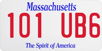 MA license plate 101UB6