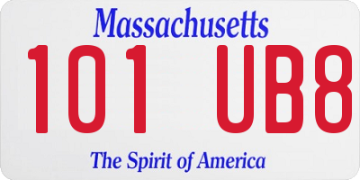 MA license plate 101UB8