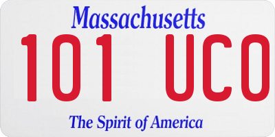 MA license plate 101UC0