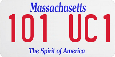 MA license plate 101UC1