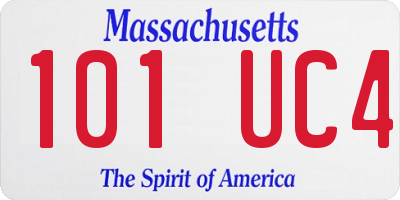 MA license plate 101UC4