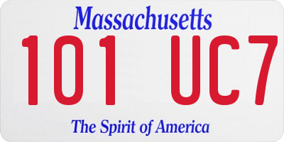 MA license plate 101UC7