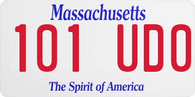 MA license plate 101UD0