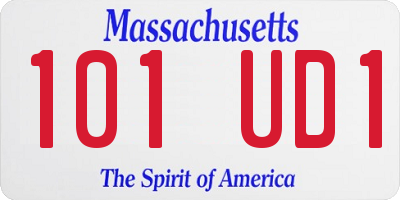 MA license plate 101UD1