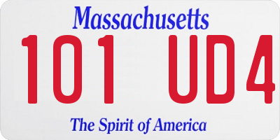 MA license plate 101UD4