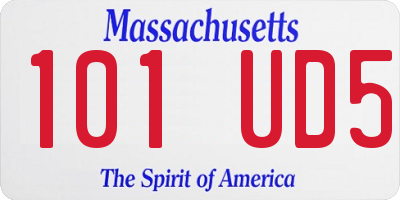 MA license plate 101UD5