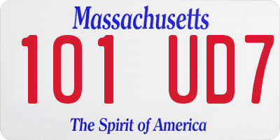 MA license plate 101UD7