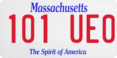 MA license plate 101UE0