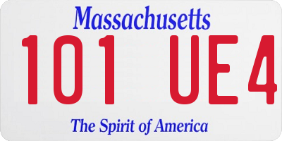 MA license plate 101UE4