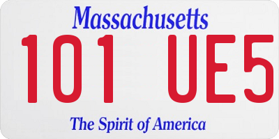 MA license plate 101UE5