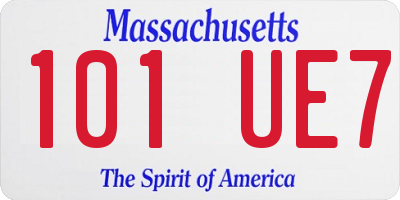 MA license plate 101UE7