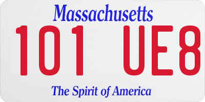 MA license plate 101UE8