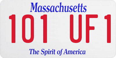 MA license plate 101UF1