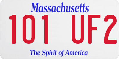 MA license plate 101UF2