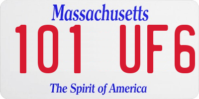 MA license plate 101UF6