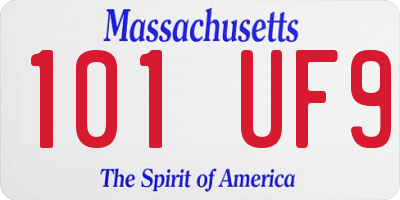 MA license plate 101UF9