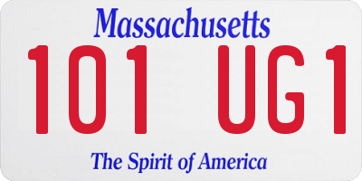 MA license plate 101UG1