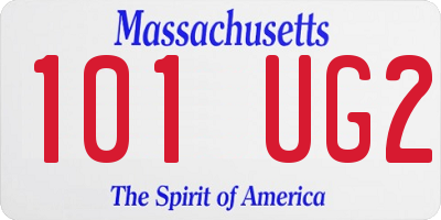 MA license plate 101UG2