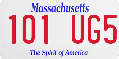 MA license plate 101UG5