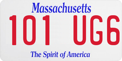 MA license plate 101UG6